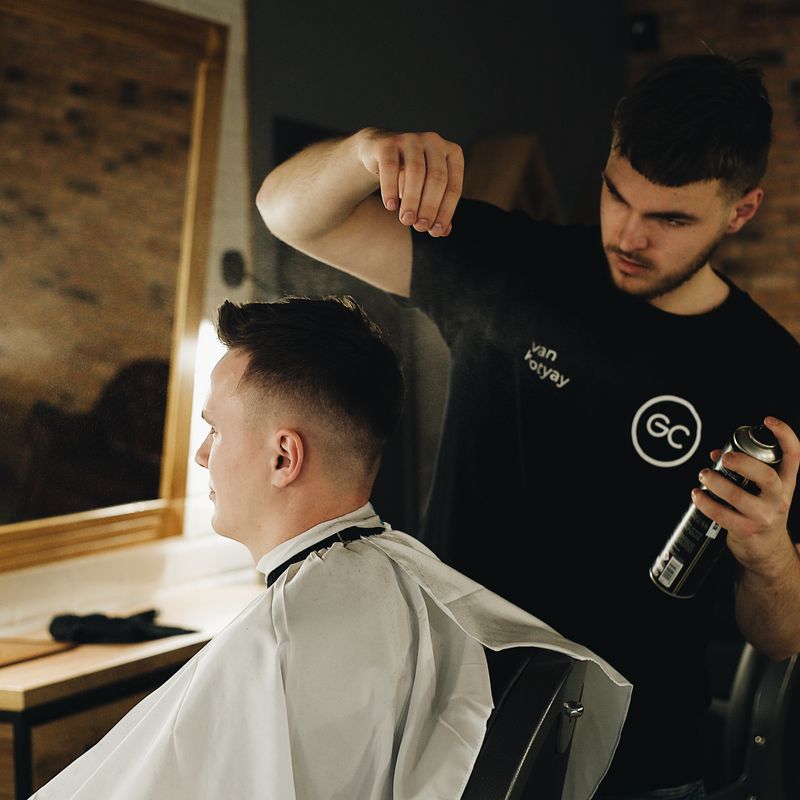 Styling at a contemporary barbershop